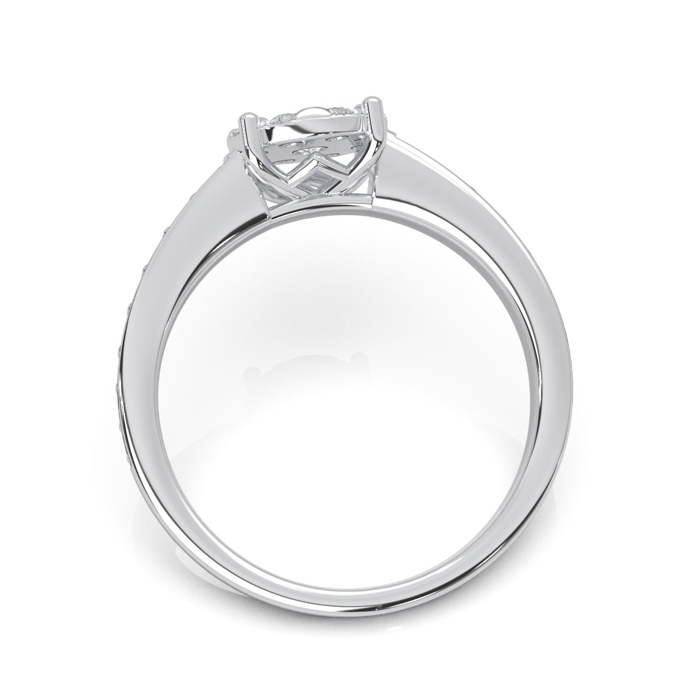 0.85 ct Lab Grown Diamond Round Halo Engagement Ring in 14k White Gold