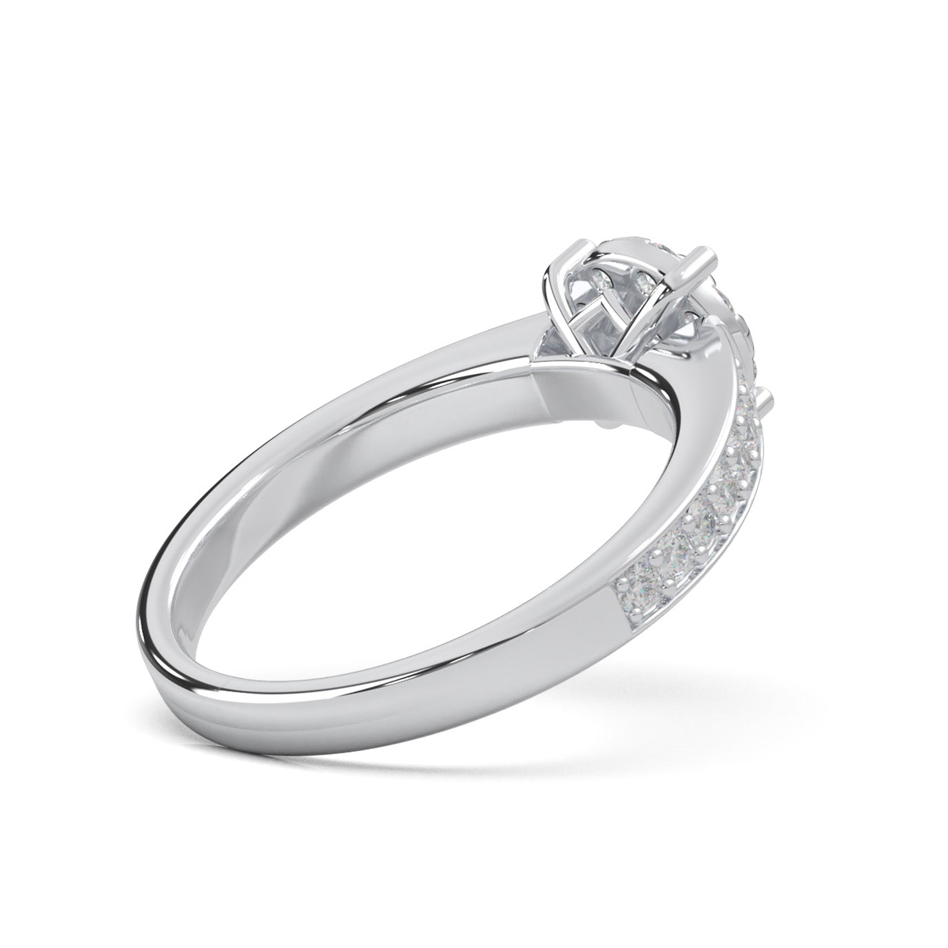 0.85 ct Natural Diamond Round Halo Engagement Ring in 14k White Gold