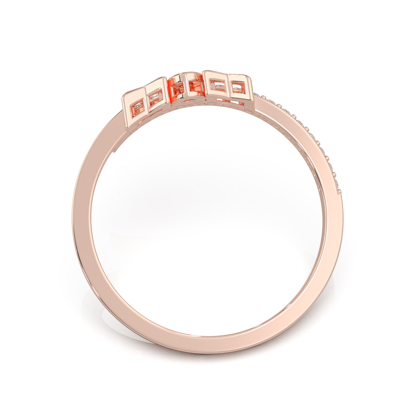 0.20 ct Moissanite Fancy Rings in 14k Rose Gold