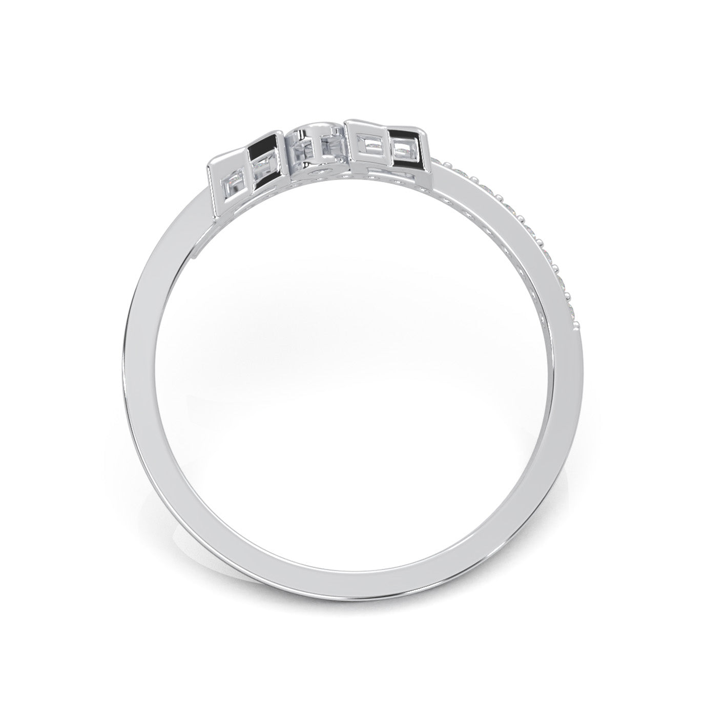 0.20 ct Natural Diamond Fancy Rings in 14k White Gold