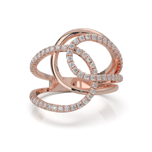 0.66 ct Moissanite Fancy Rings in 10k Rose Gold