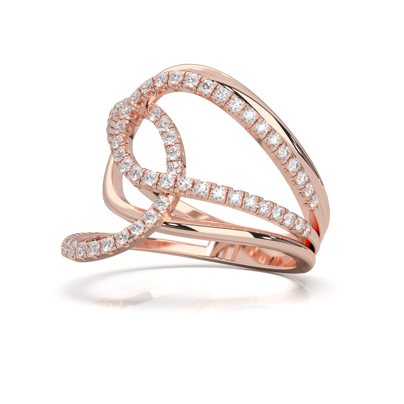 0.66 ct Natural Diamond Fancy Rings in 10k Rose Gold