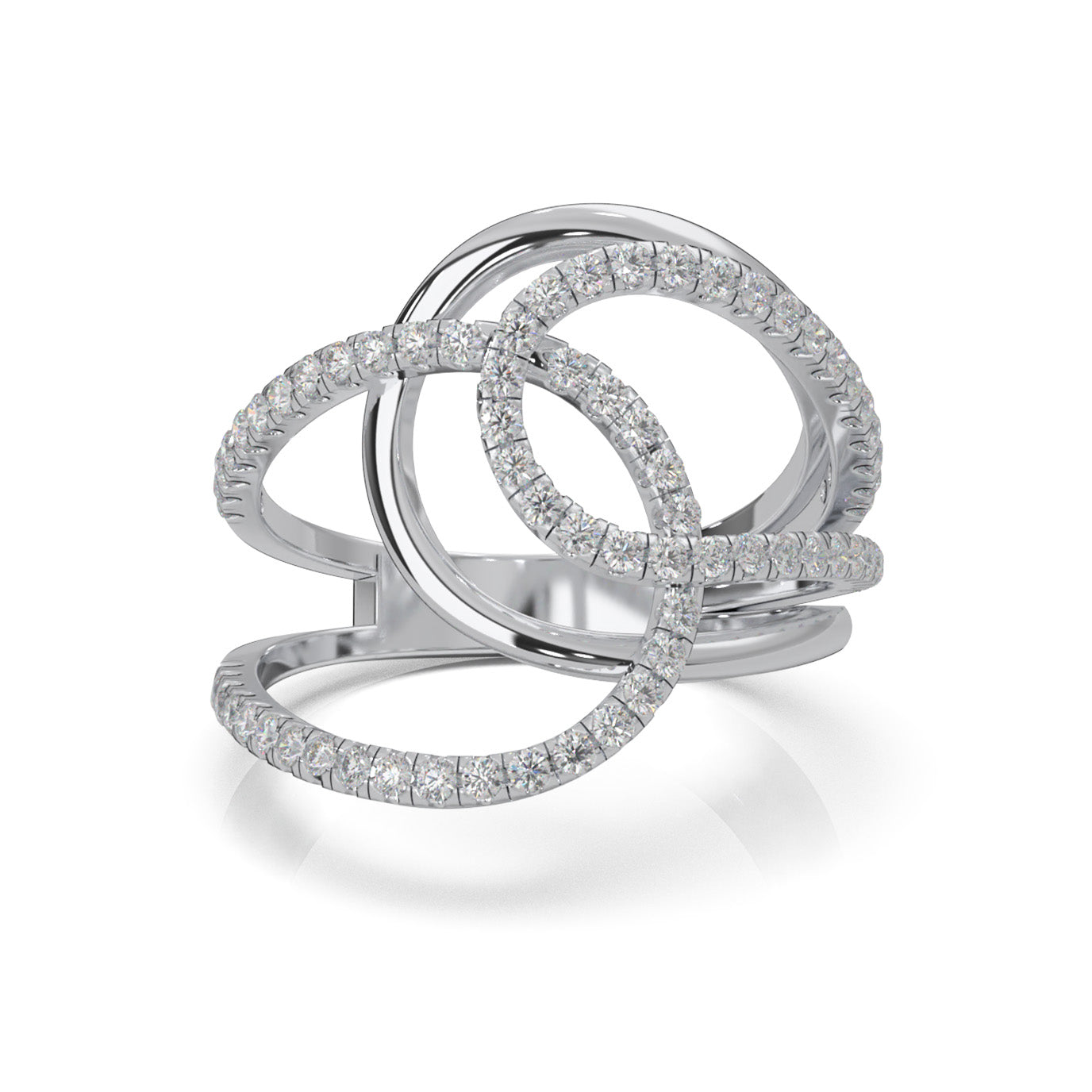 0.66 ct Natural Diamond Fancy Rings in 14k White Gold