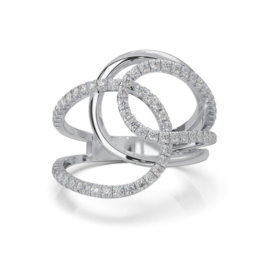 0.66 ct Natural Diamond Fancy Rings in 10k White Gold