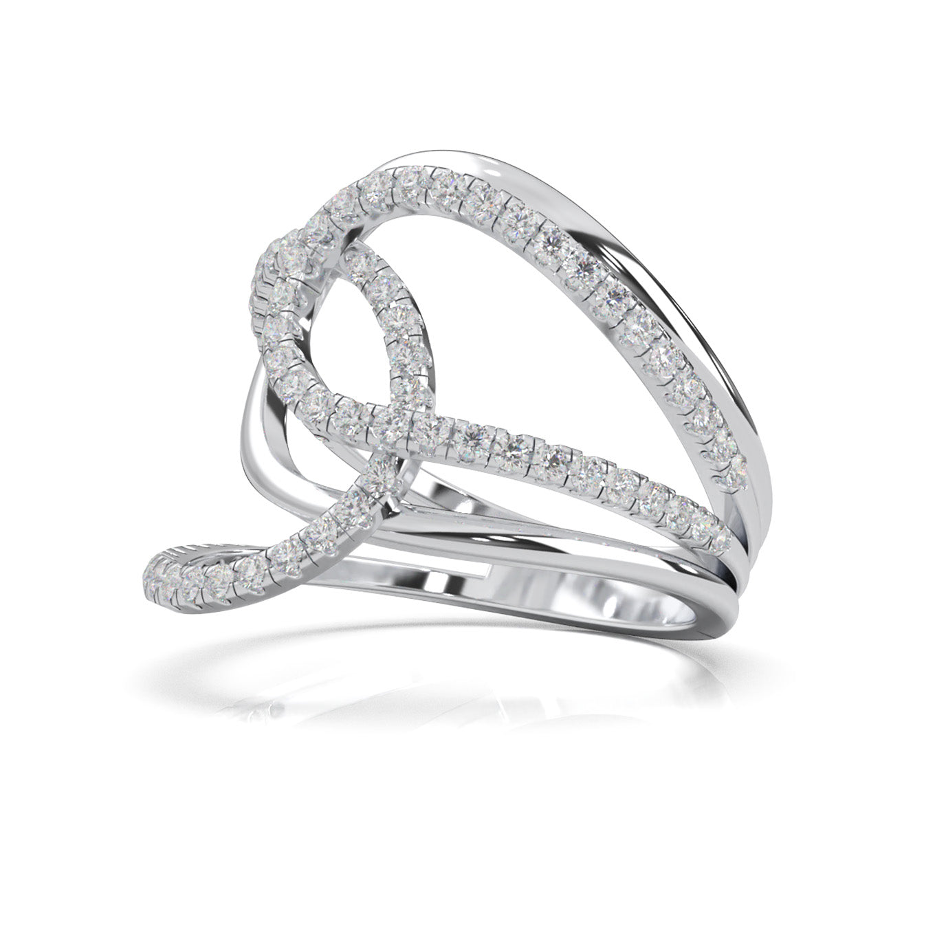 0.66 ct Natural Diamond Fancy Rings in 14k White Gold
