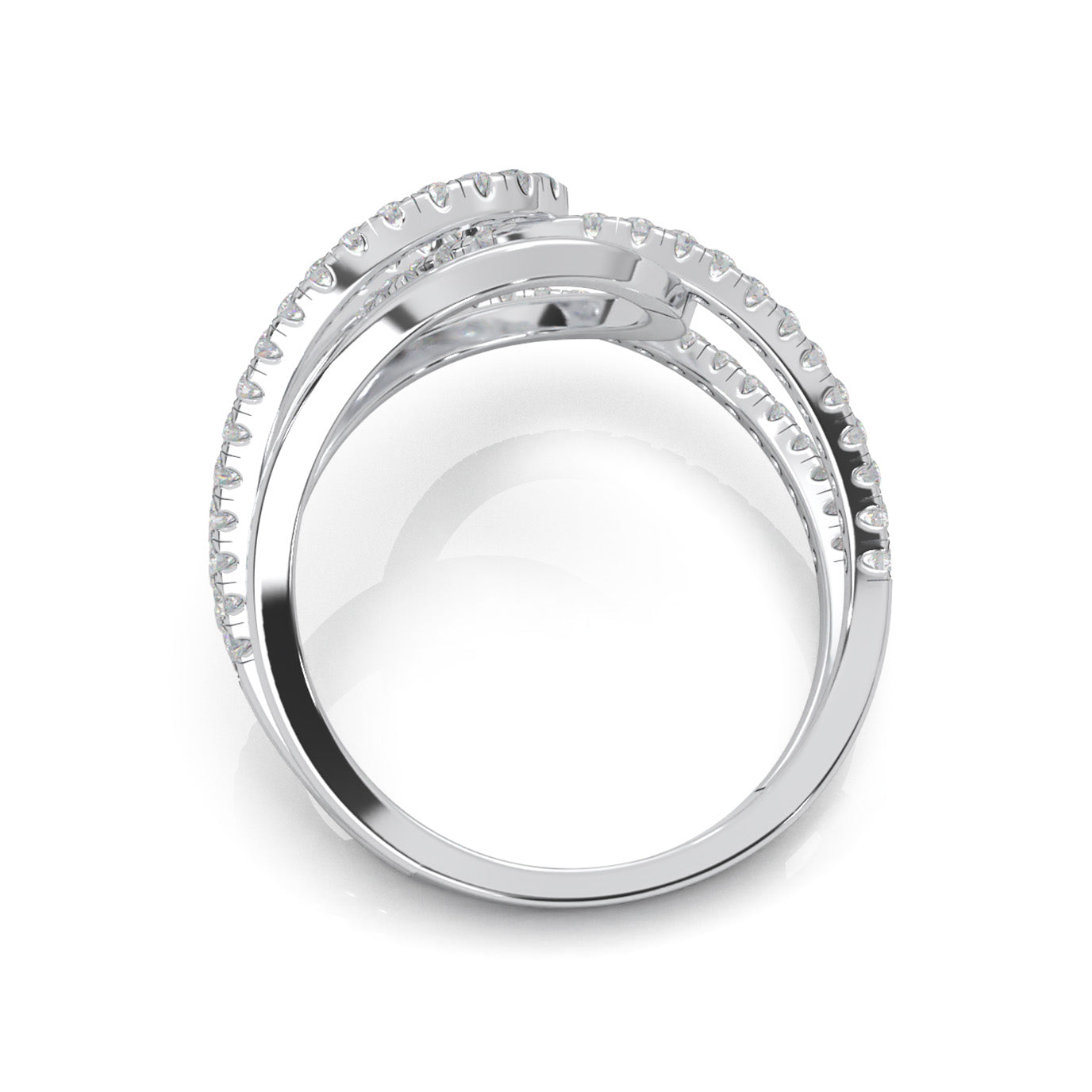 0.66 ct Natural Diamond Fancy Rings in 14k White Gold