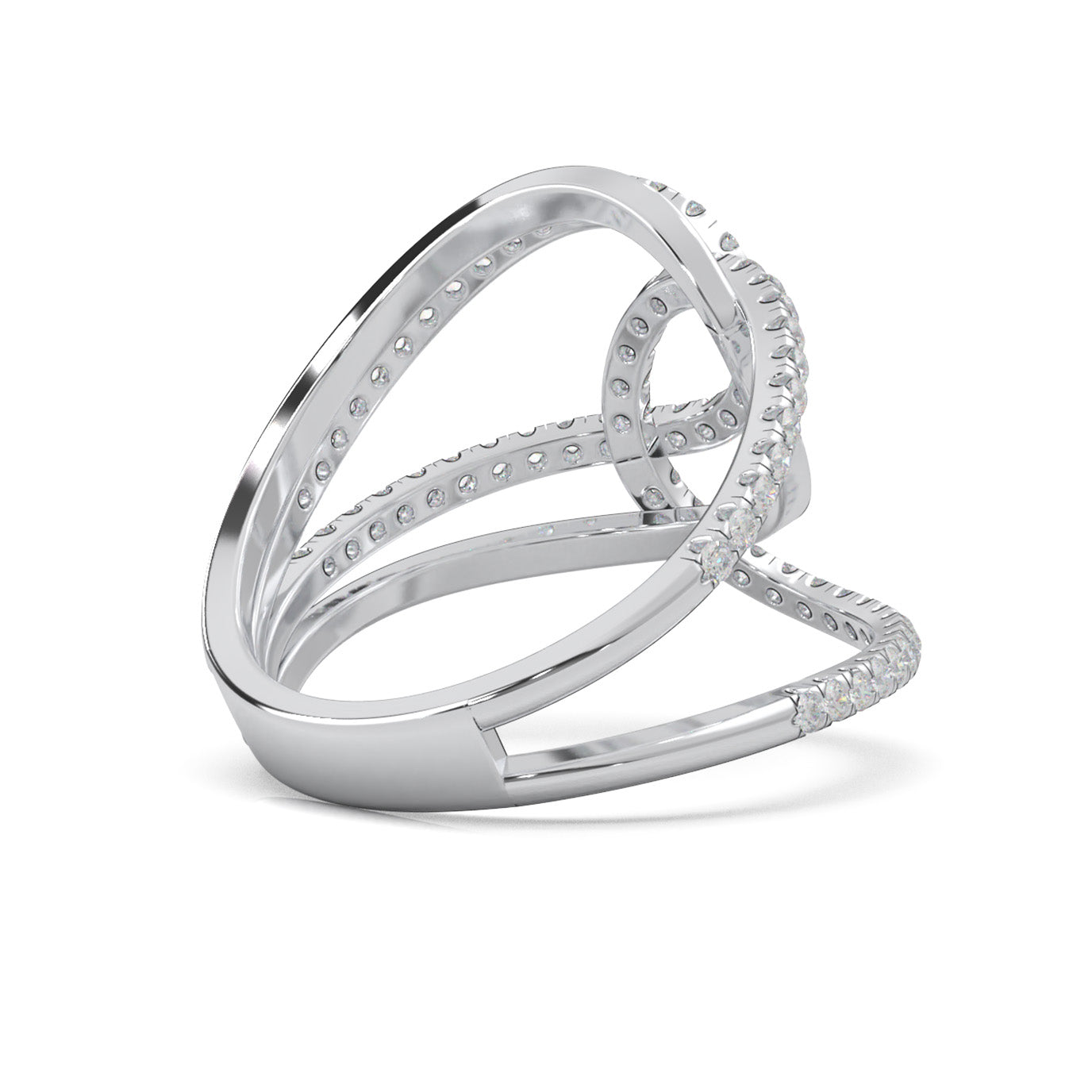 0.66 ct Natural Diamond Fancy Rings in 14k White Gold