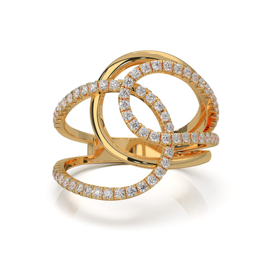 0.66 ct Natural Diamond Fancy Rings in 14k Yellow Gold
