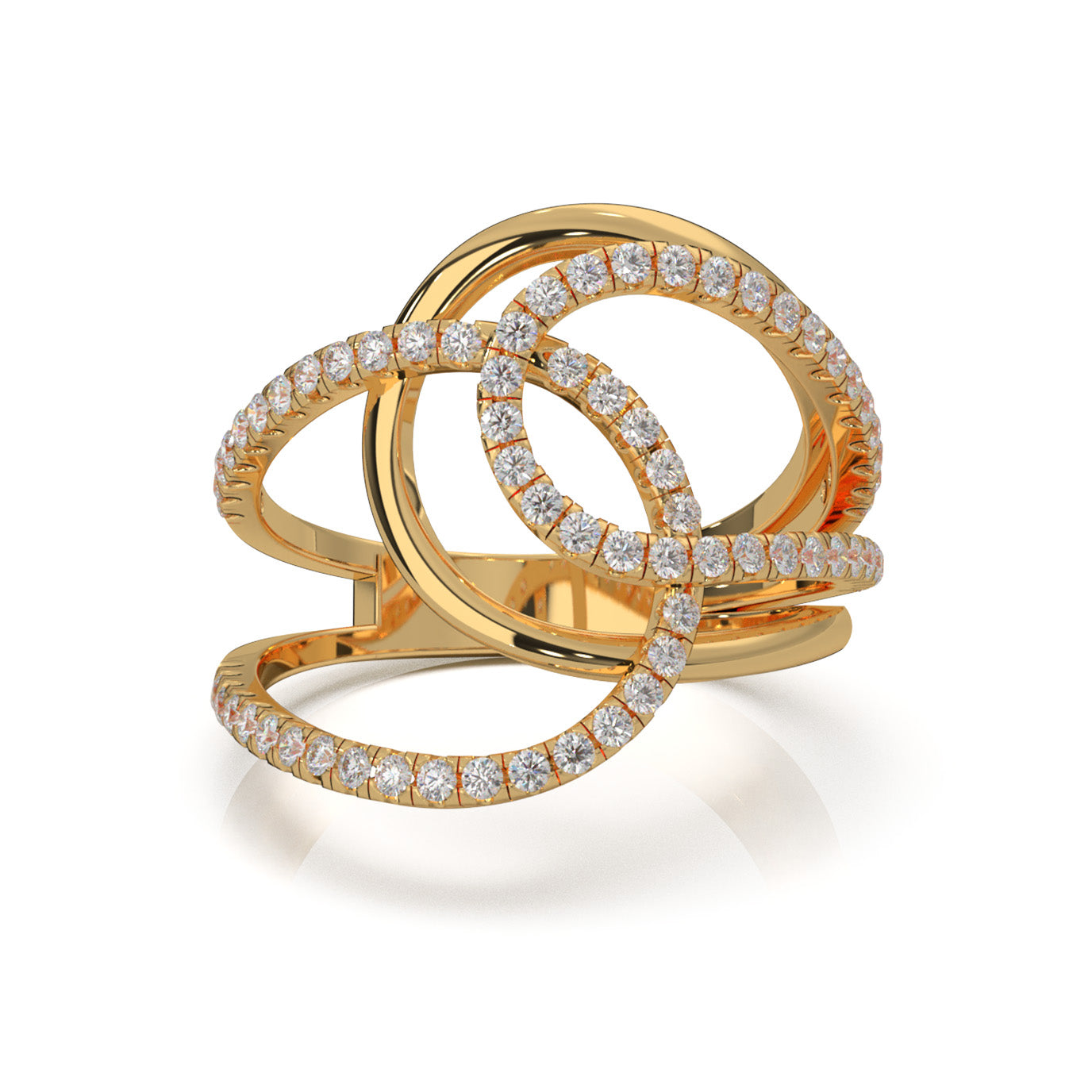 0.66 ct Moissanite Fancy Rings in 14k Yellow Gold
