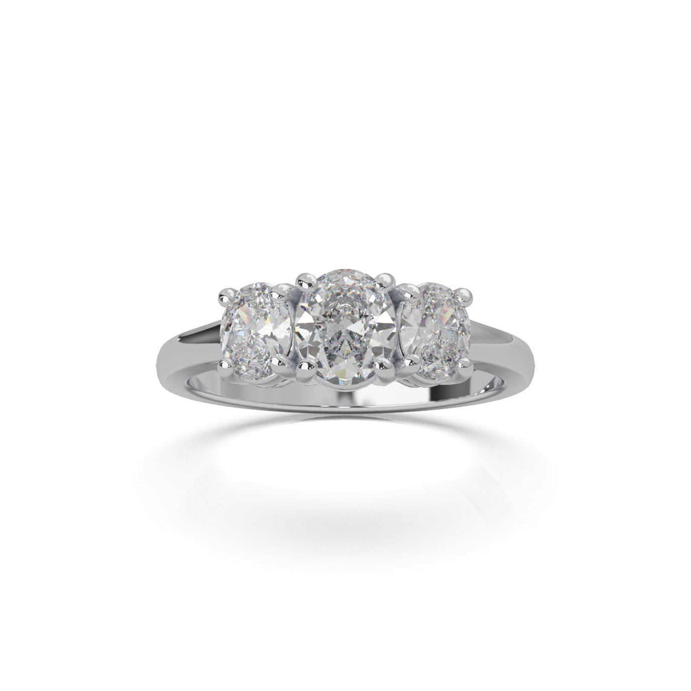 0.75 ct Lab Grown Diamond 3Stone Rings in 14k White Gold