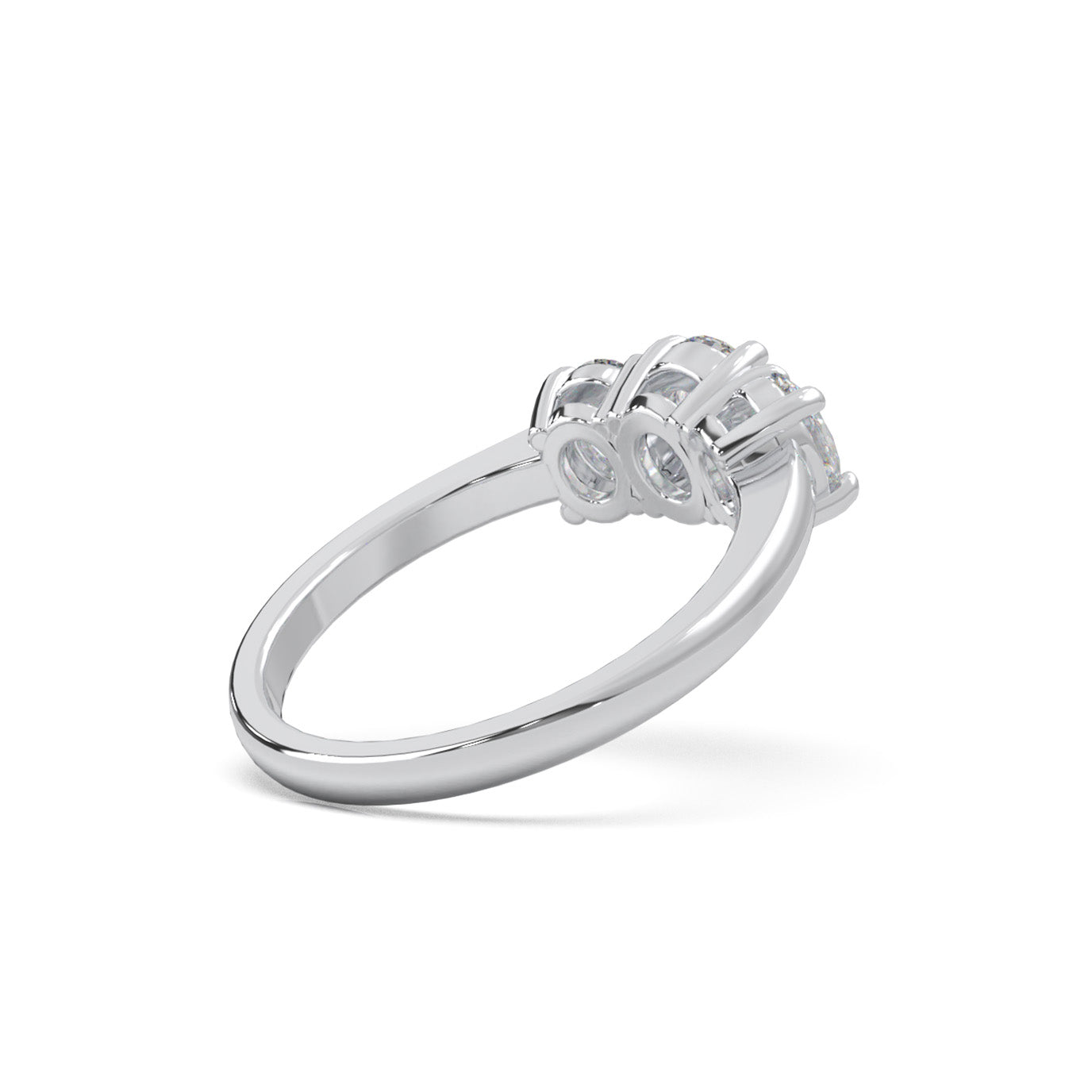 0.75 ct Natural Diamond 3Stone Rings in 10k White Gold