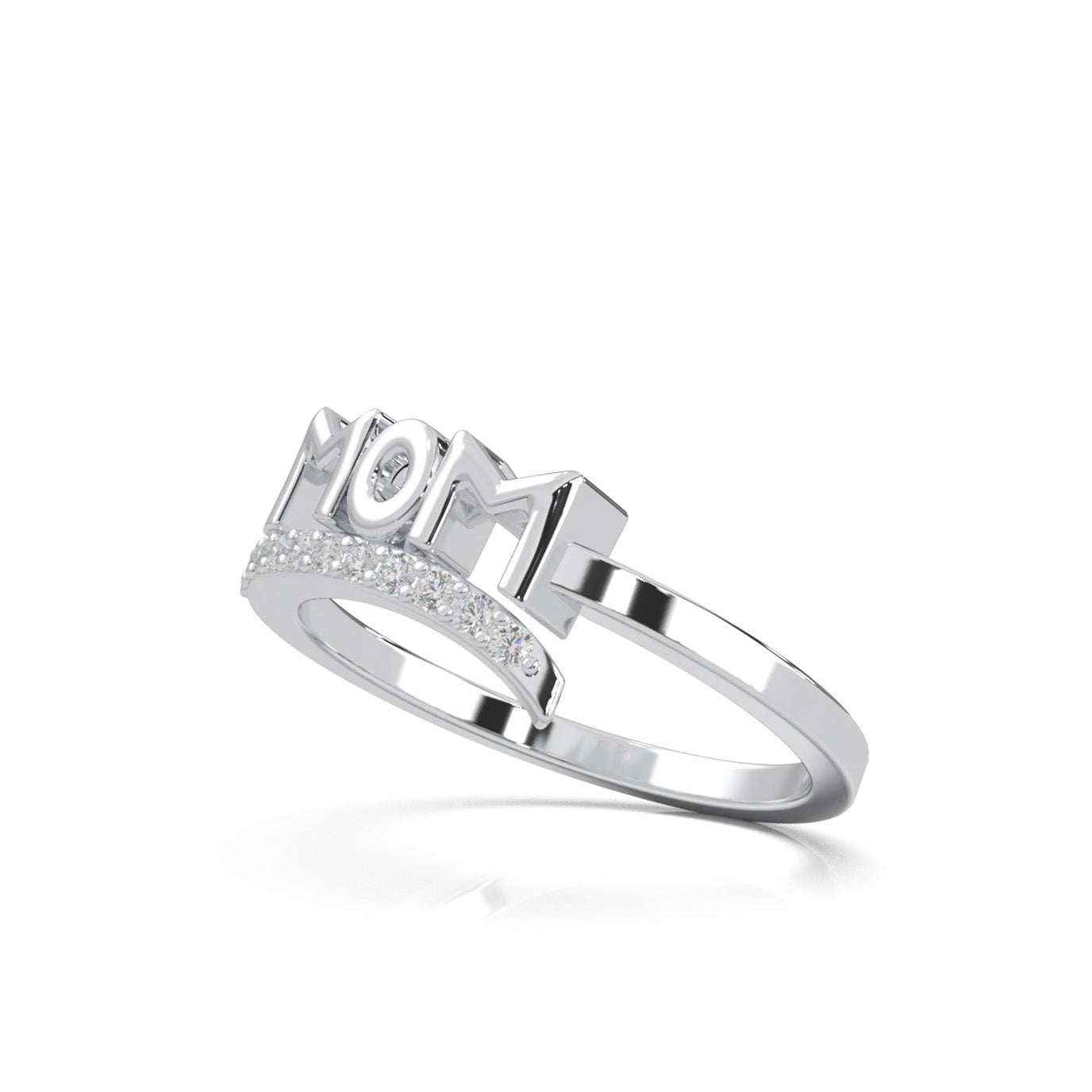 0.10 ct Moissanite Fancy Rings in 14k White Gold