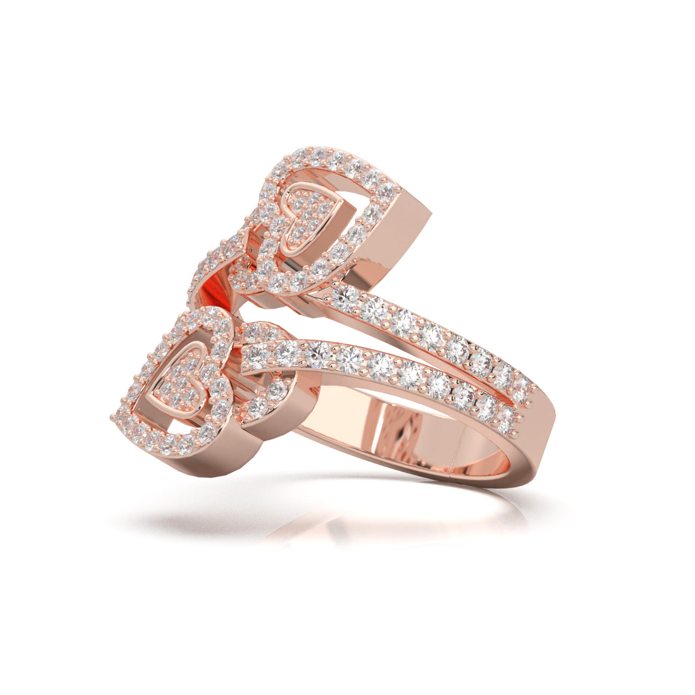 1.00 ct Moissanite Fancy Rings in 14k Rose Gold
