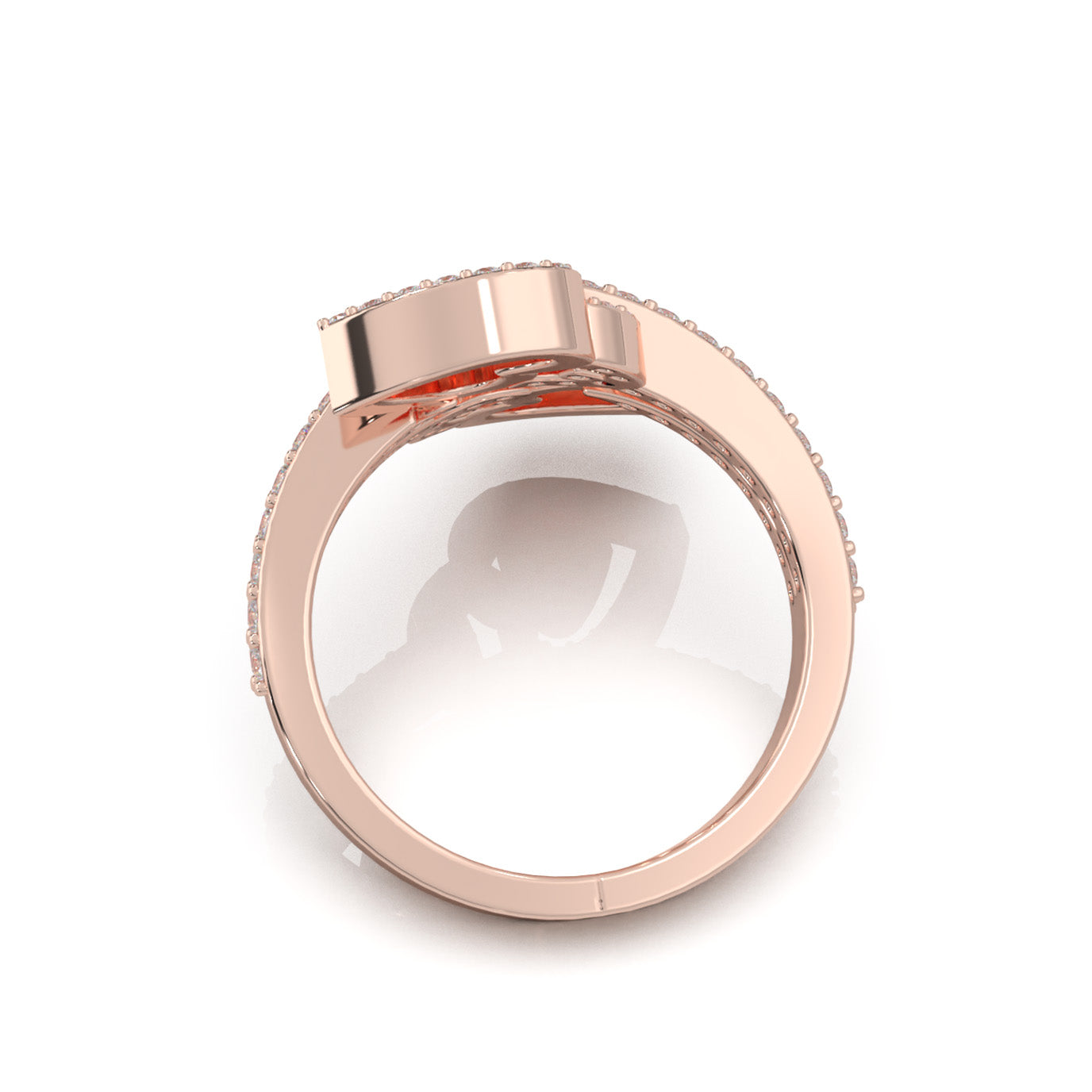1.00 ct Moissanite Fancy Rings in 14k Rose Gold