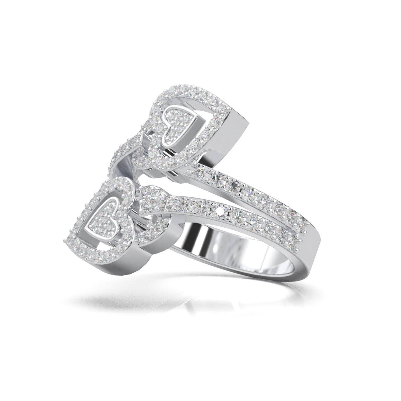 1.00 ct Natural Diamond Fancy Rings in 14k White Gold