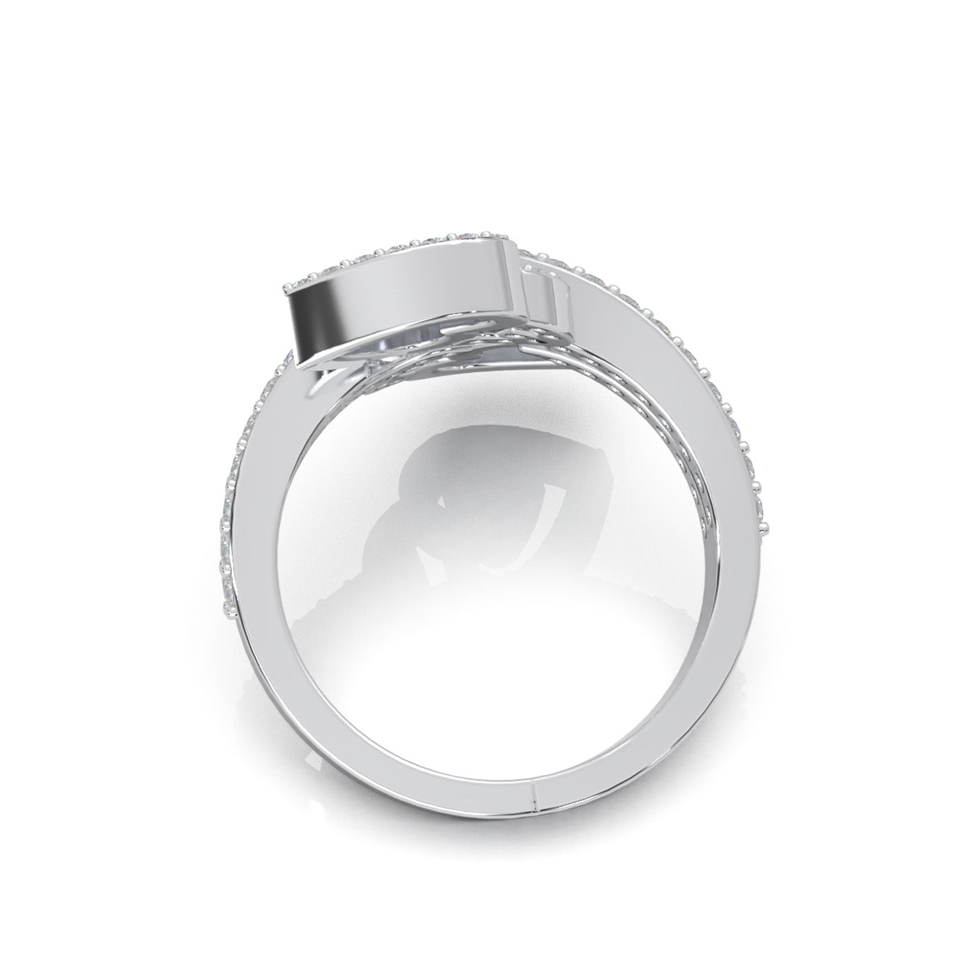 1.00 ct Natural Diamond Fancy Rings in 10k White Gold