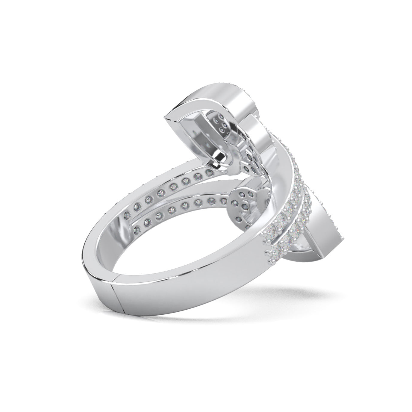 1.00 ct Natural Diamond Fancy Rings in 10k White Gold