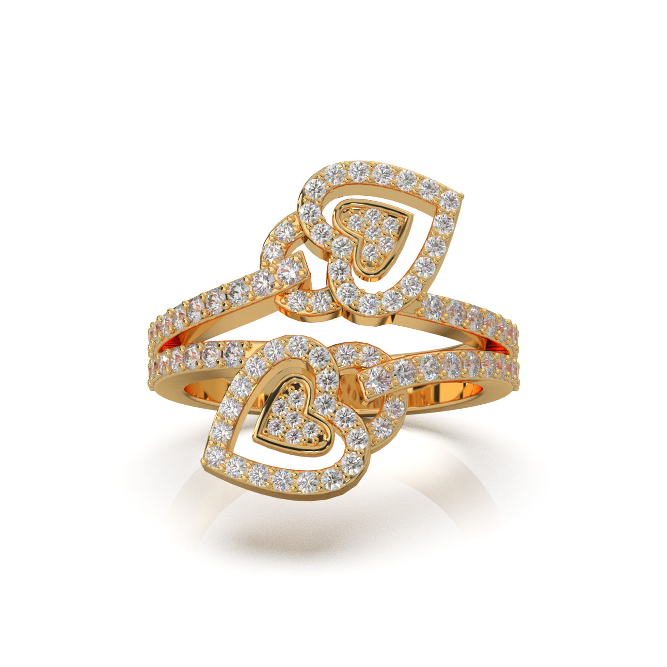 1.00 ct Moissanite Fancy Rings in 14k Yellow Gold