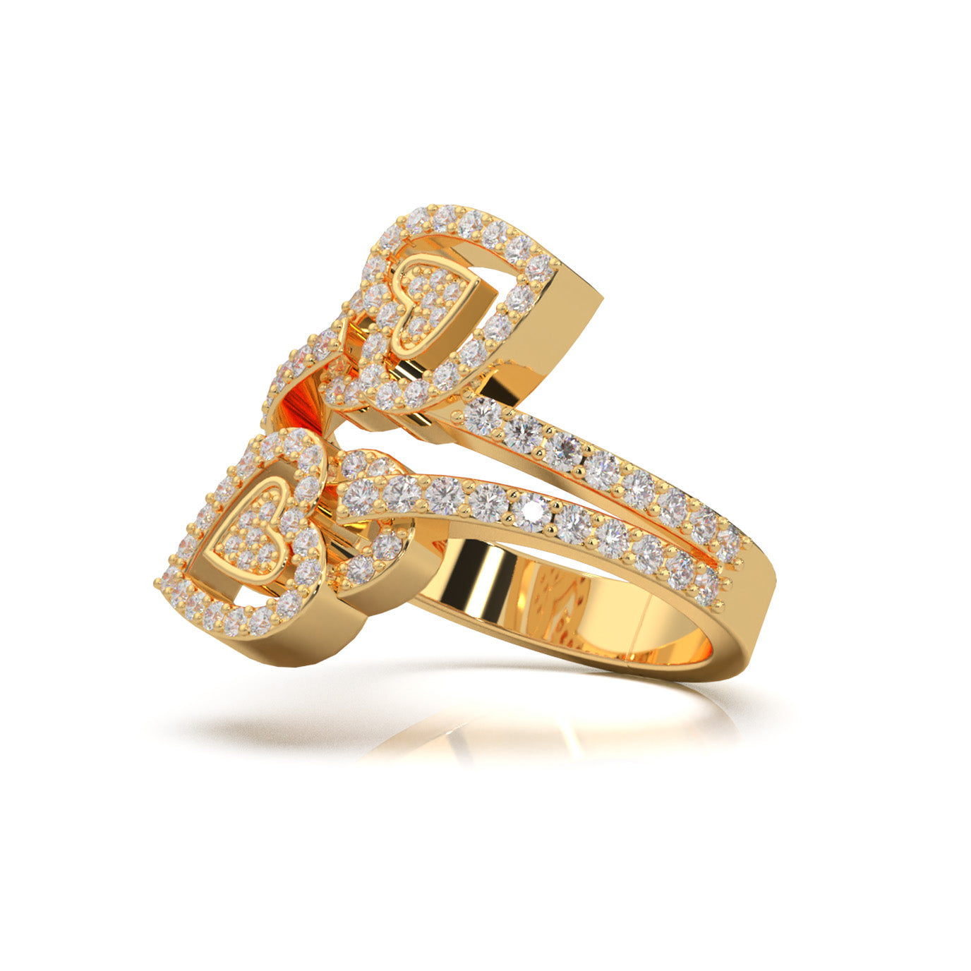 1.00 ct Natural Diamond Fancy Rings in 14k Yellow Gold
