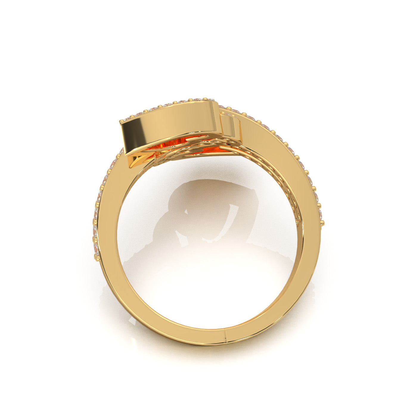 1.00 ct Moissanite Fancy Rings in 10k Yellow Gold