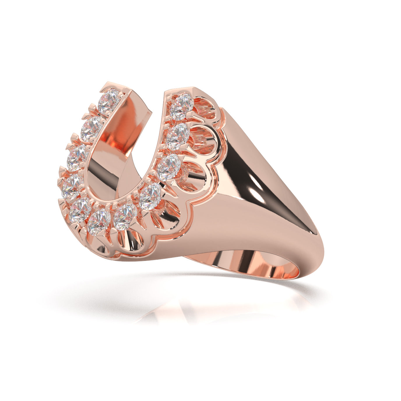0.90 ct Natural Diamond Fancy Rings in 14k Rose Gold
