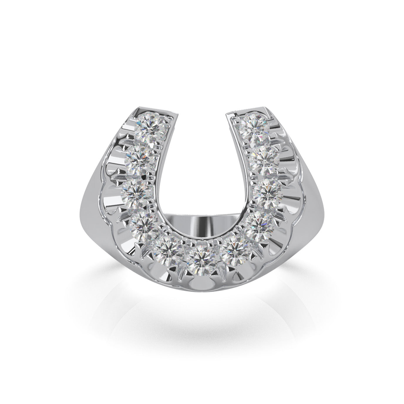 0.90 ct Moissanite Fancy Rings in 14k White Gold