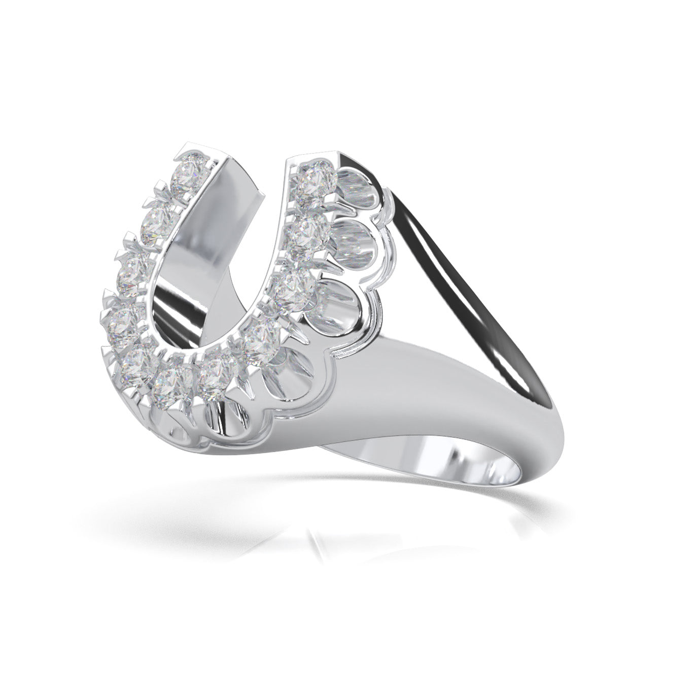 0.90 ct Moissanite Fancy Rings in 14k White Gold