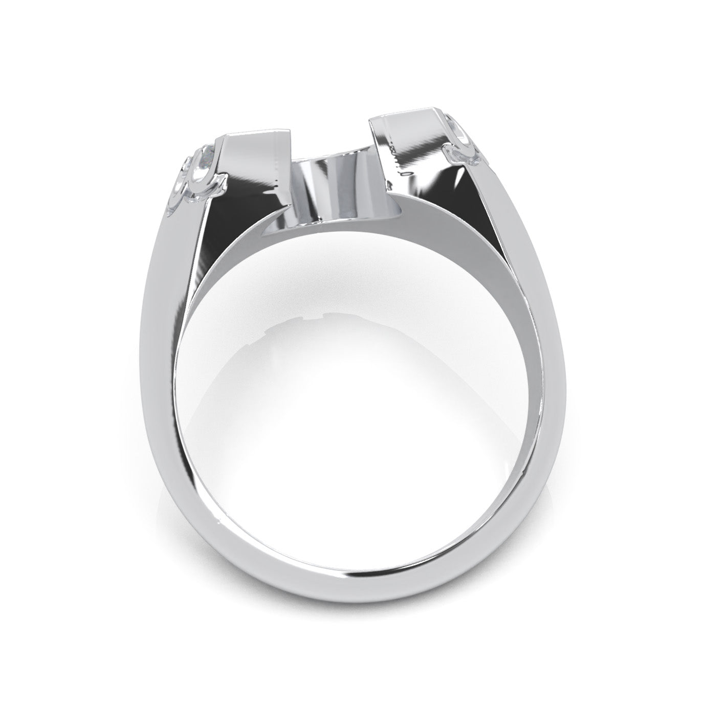 0.90 ct Moissanite Fancy Rings in 14k White Gold
