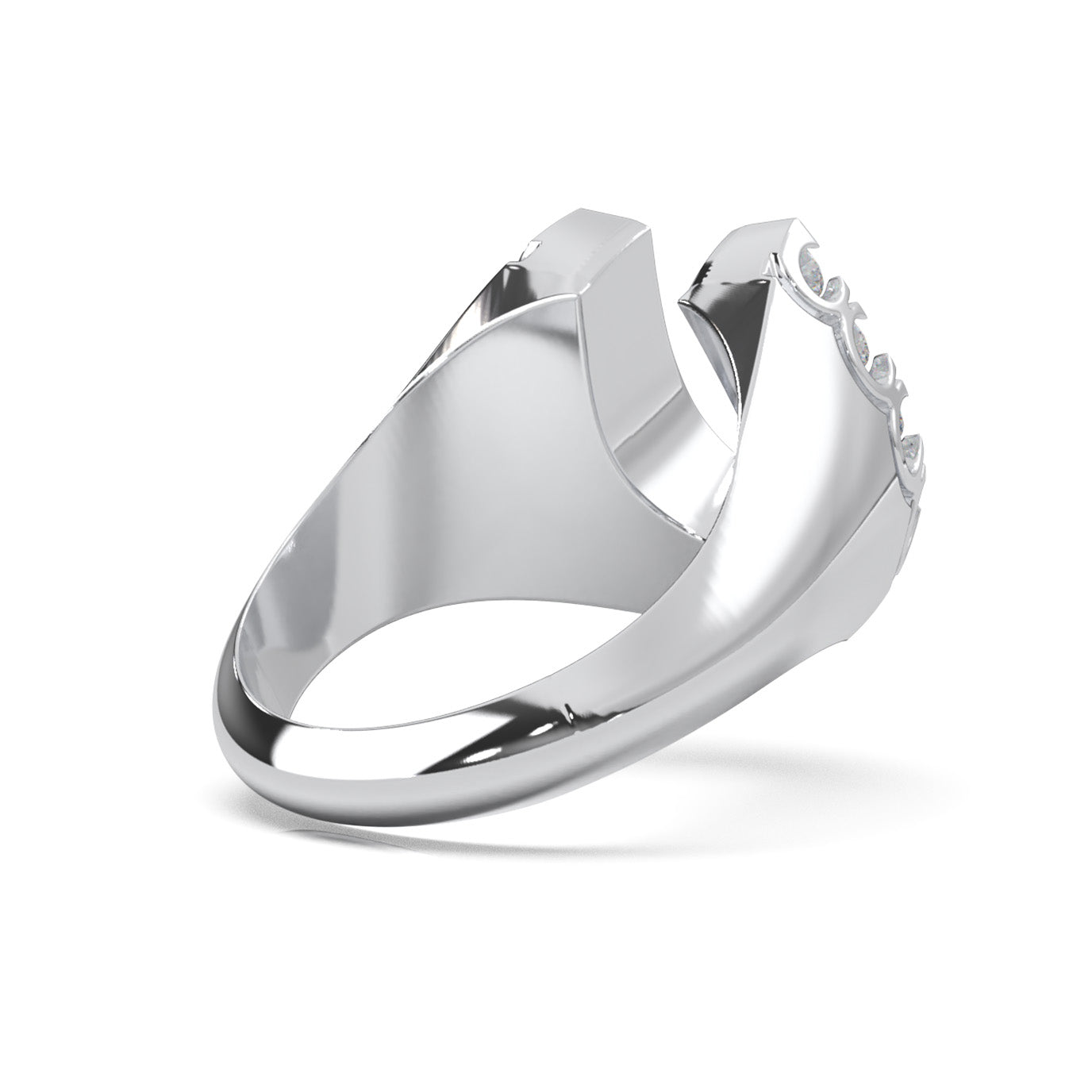 0.90 ct Moissanite Fancy Rings in 14k White Gold