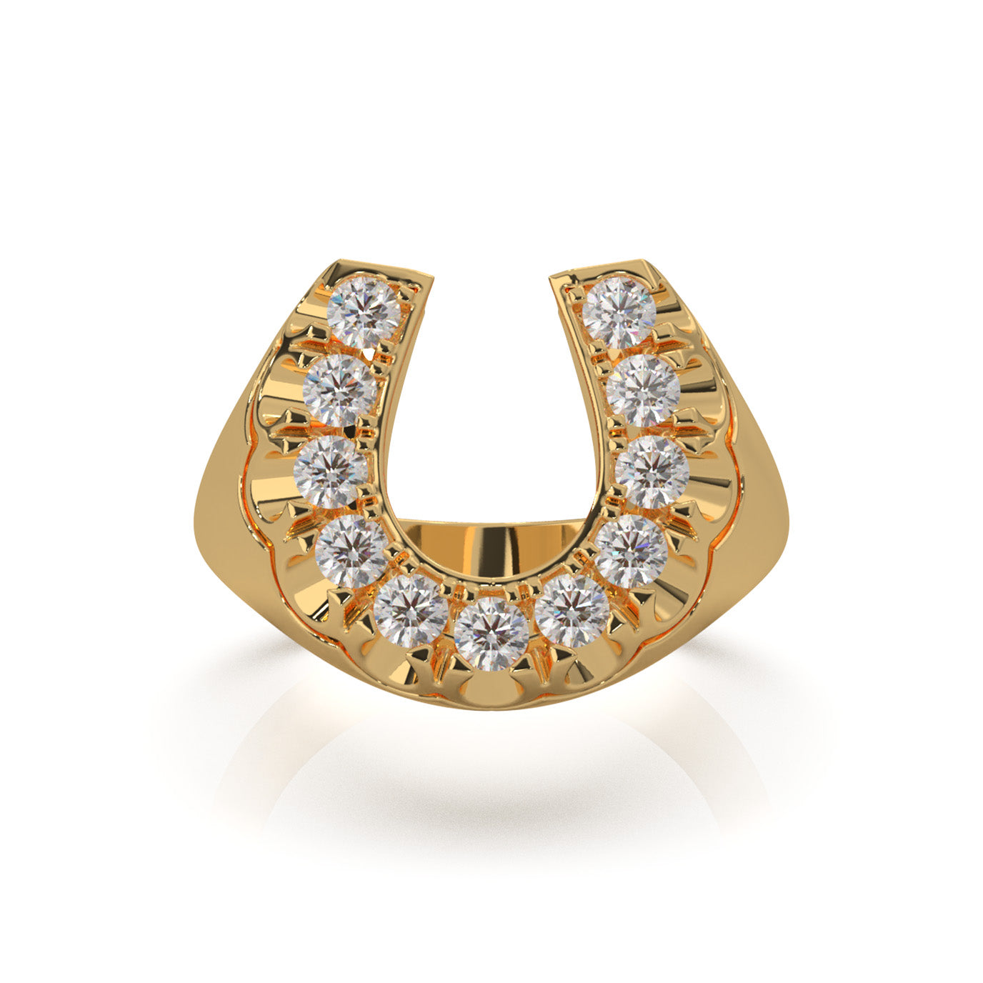 0.90 ct Moissanite Fancy Rings in 14k Yellow Gold