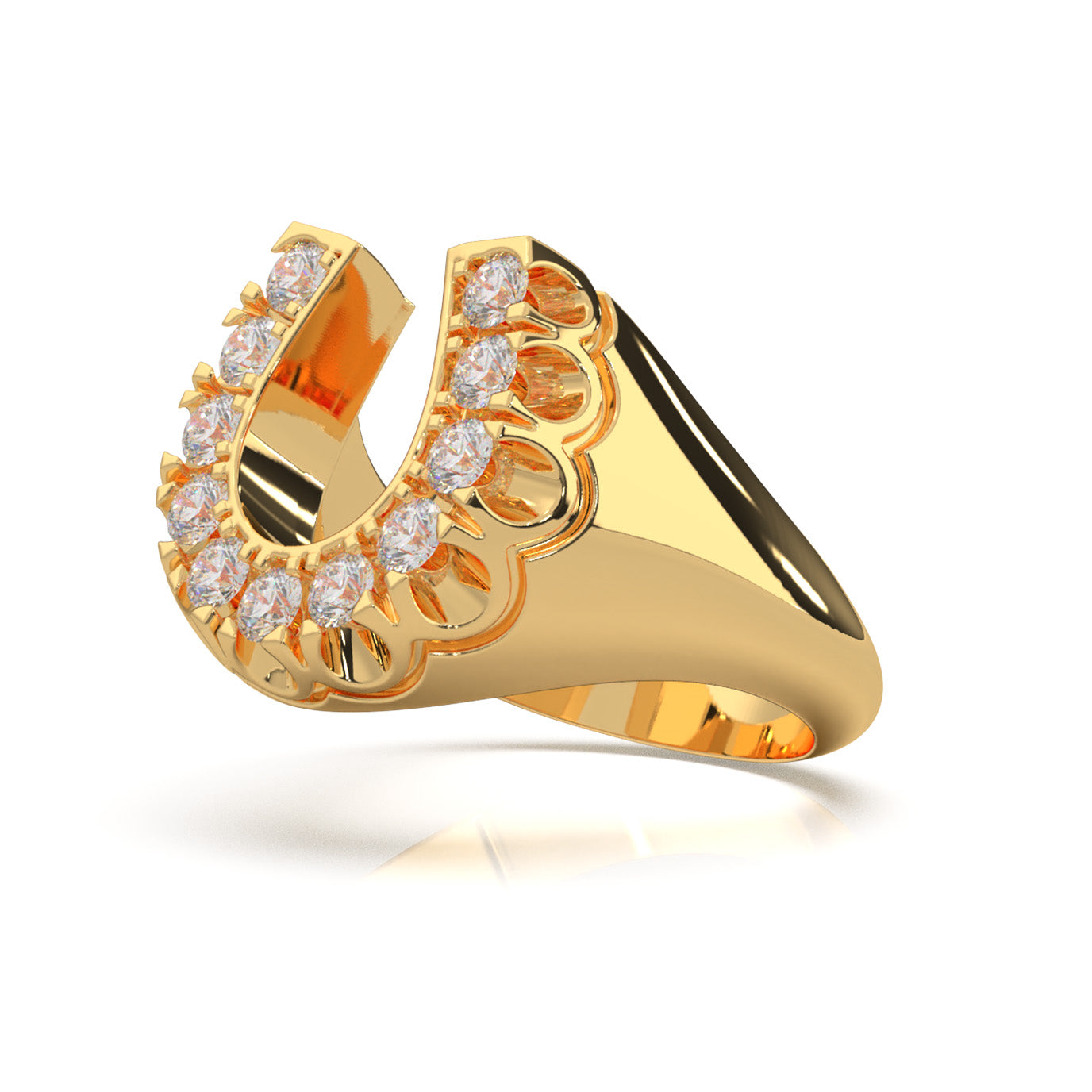 0.90 ct Moissanite Fancy Rings in 14k Yellow Gold