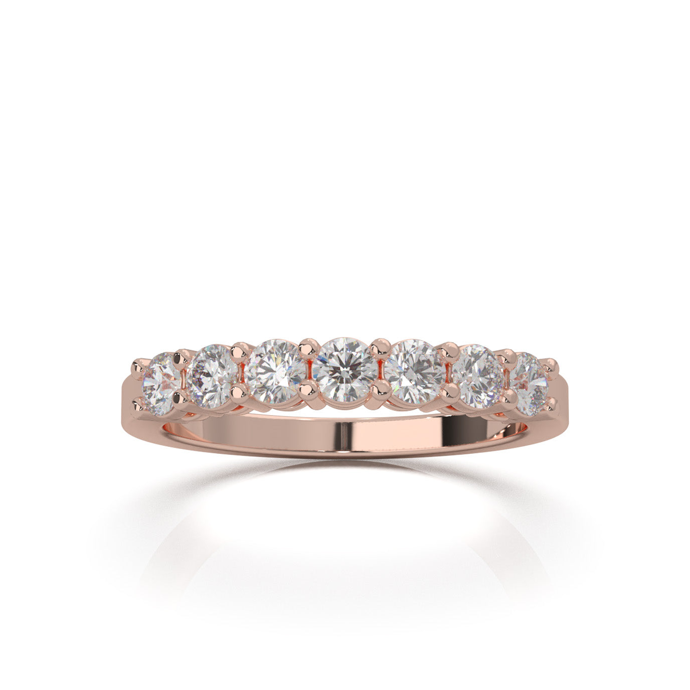 0.60 ct Natural Diamond Wedding Bands in 14k Rose Gold