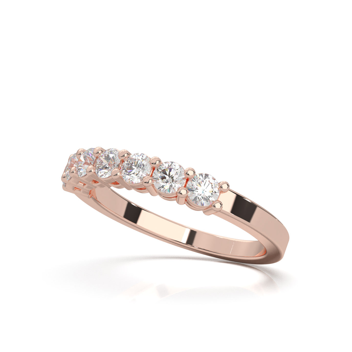 0.60 ct Moissanite Wedding Bands in 14k Rose Gold
