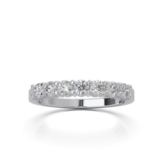 0.60 ct Moissanite Wedding Bands in 10k White Gold