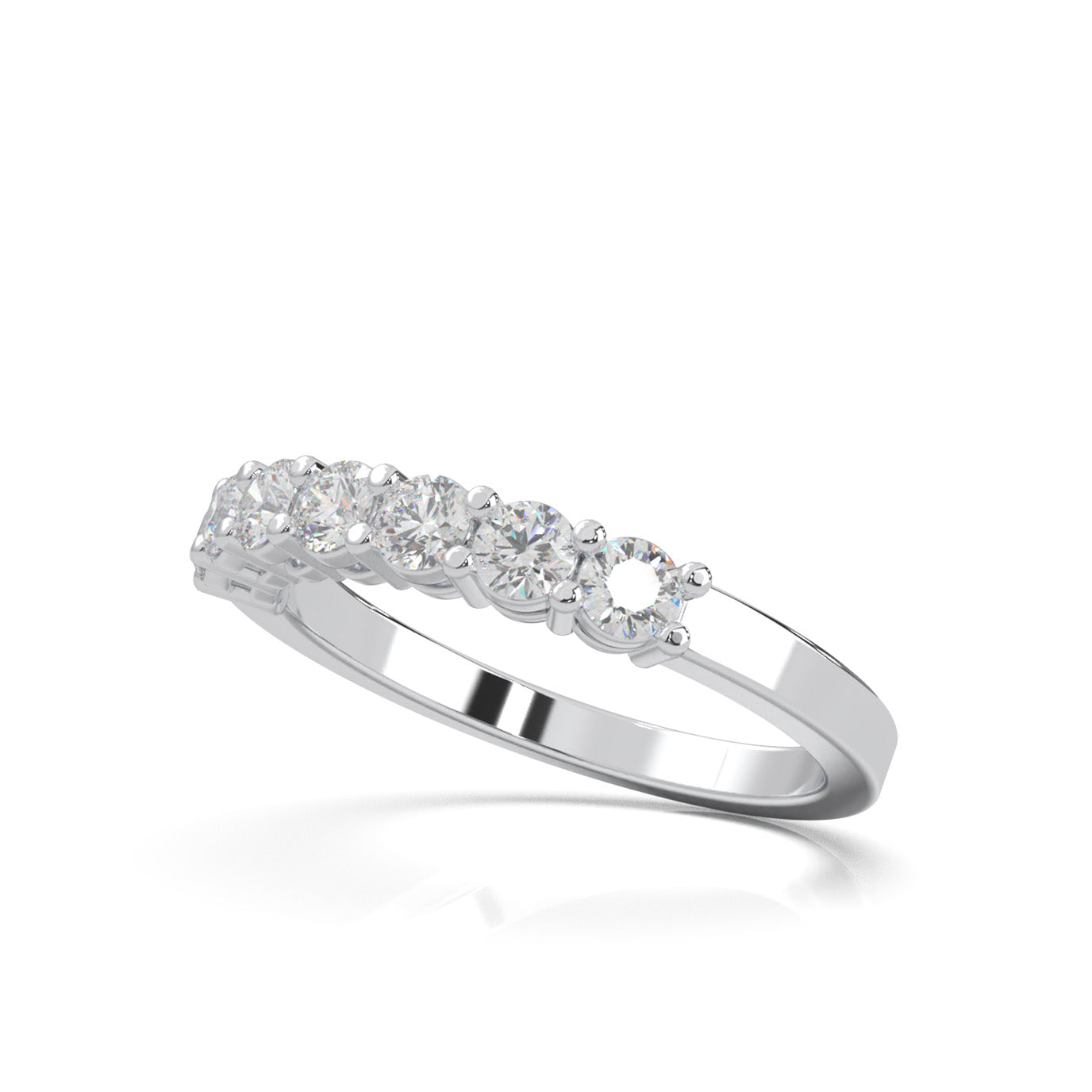 0.60 ct Moissanite Wedding Bands in 10k White Gold