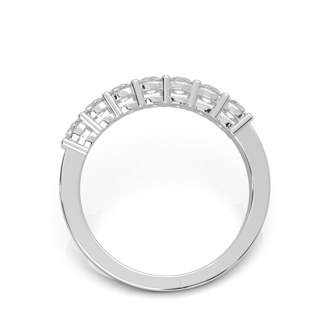 0.60 ct Natural Diamond Wedding Bands in 10k White Gold