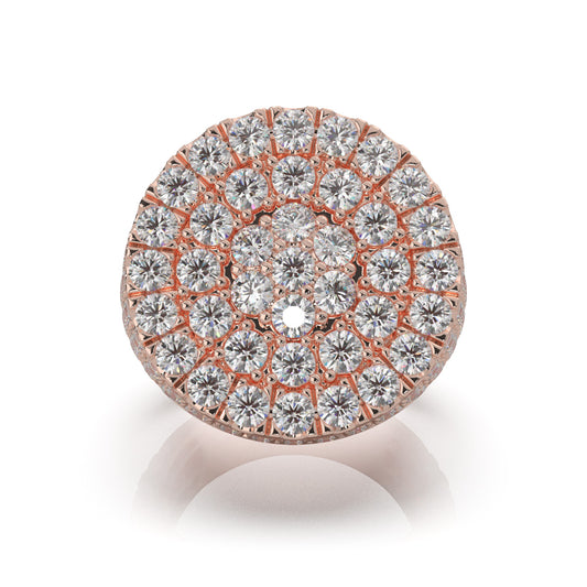 8.10 ct Natural Diamond Statement Mens Rings in 14k Rose Gold