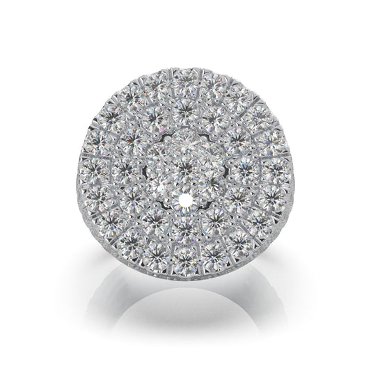 8.10 ct Natural Diamond Statement Rings in 14k White Gold