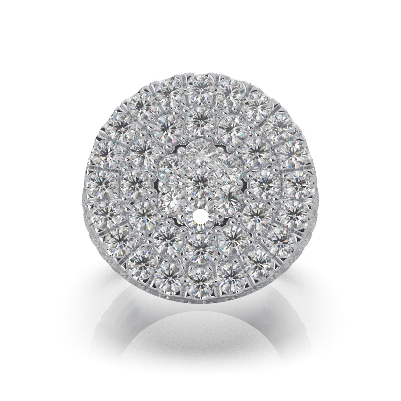 8.10 ct Natural Diamond Statement Mens Rings in 14k White Gold