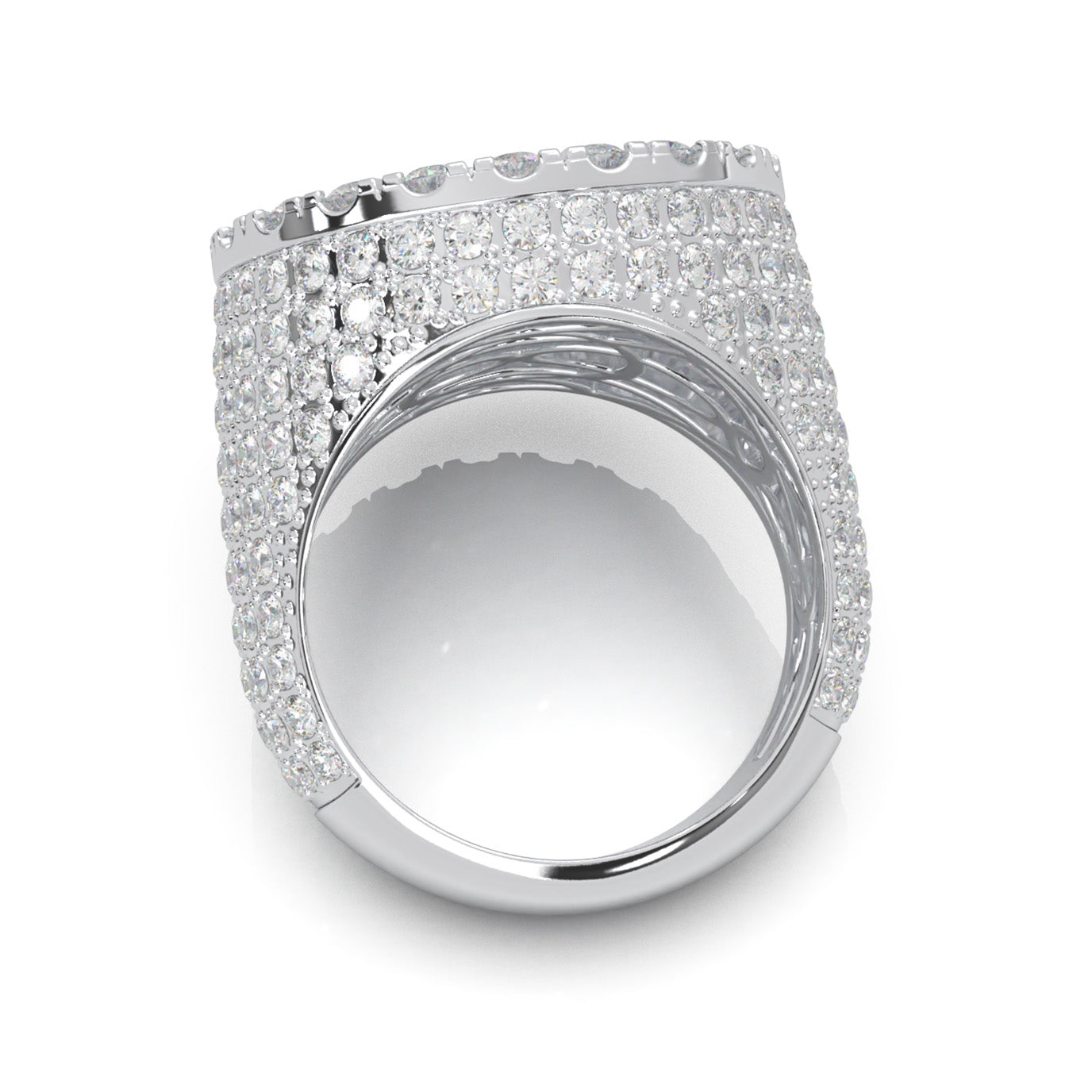 8.10 ct Natural Diamond Statement Mens Rings in 14k White Gold