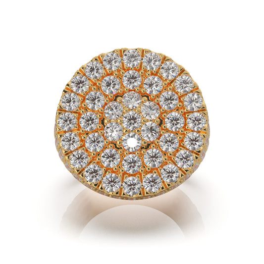 8.10 ct Lab Grown Diamond Statement Mens Rings in 14k Yellow Gold