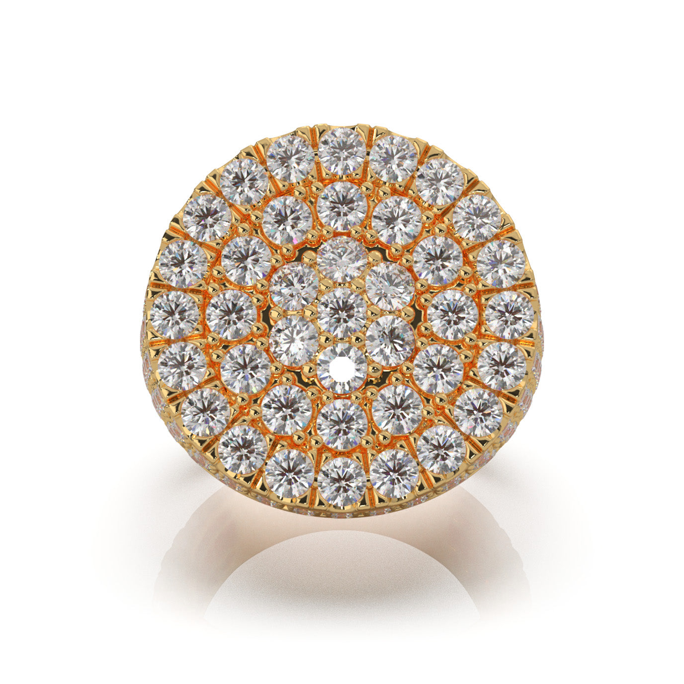 8.10 ct Natural Diamond Statement Mens Rings in 14k Yellow Gold