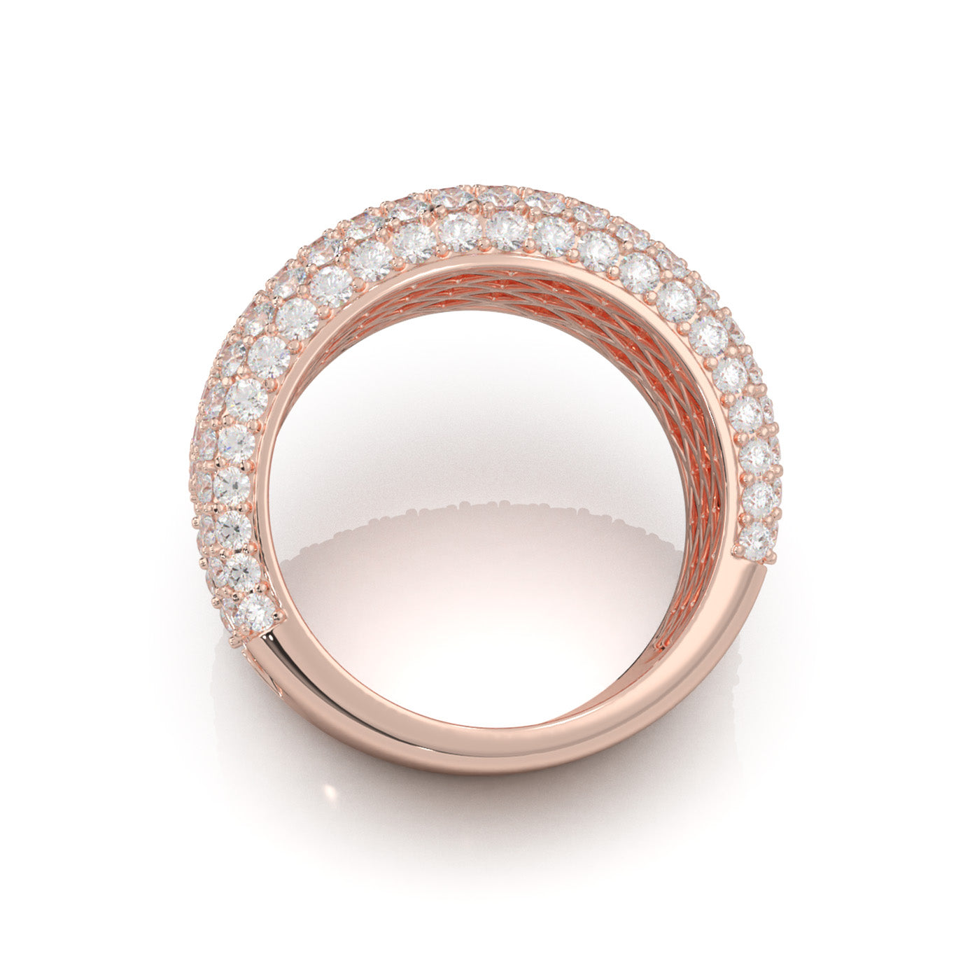 5.90 ct Natural Diamond Mens Rings in 10k Rose Gold