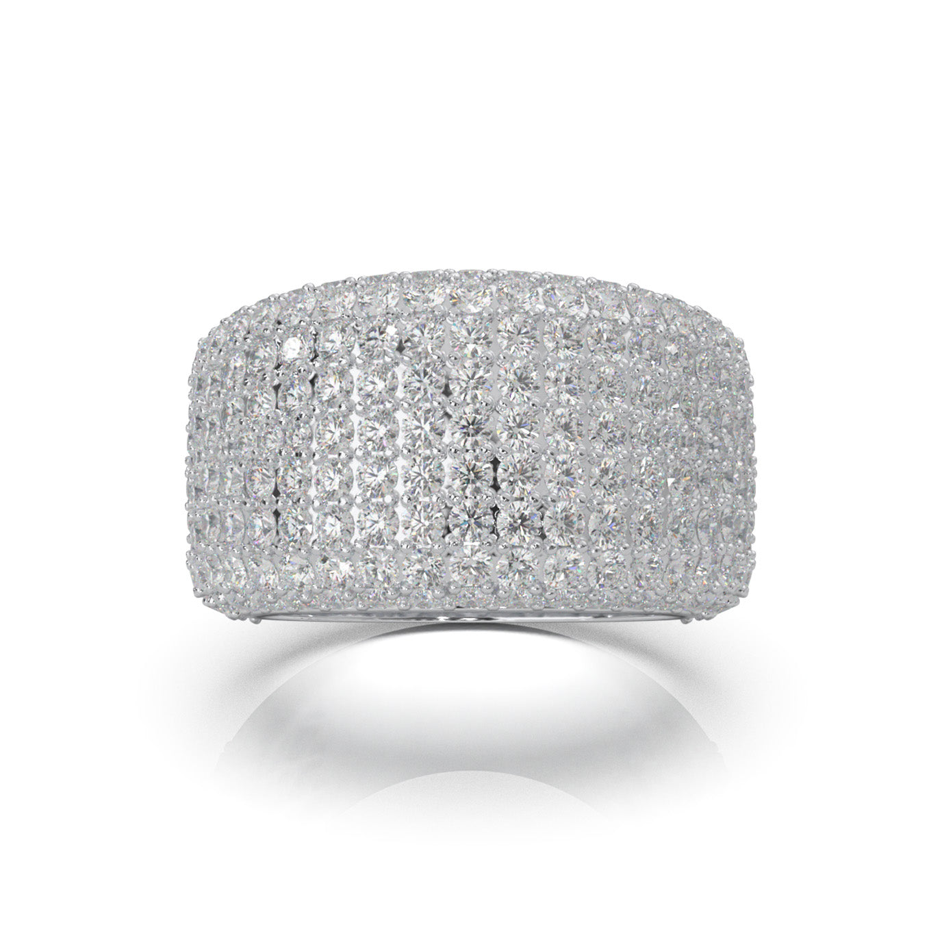 5.90 ct Moissanite Mens Rings in 10k White Gold