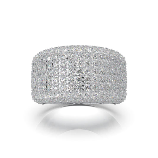 5.90 ct Moissanite Mens Rings in 10k White Gold