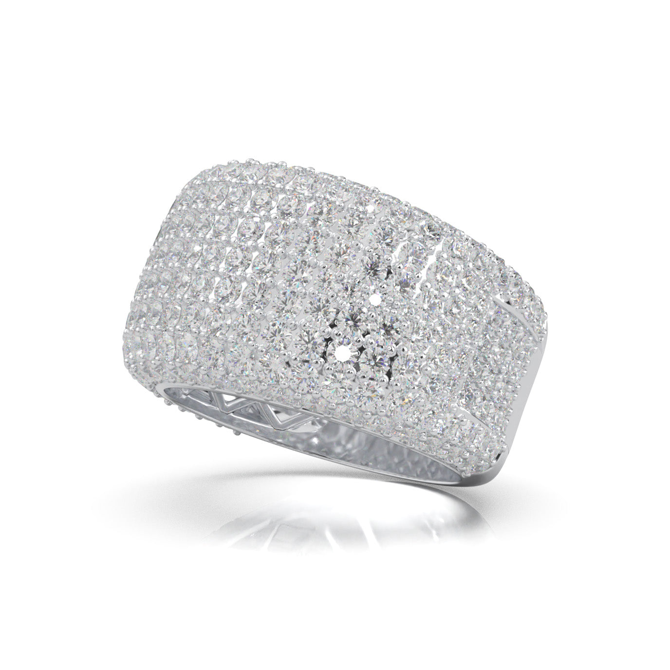 5.90 ct Moissanite Mens Rings in 10k White Gold