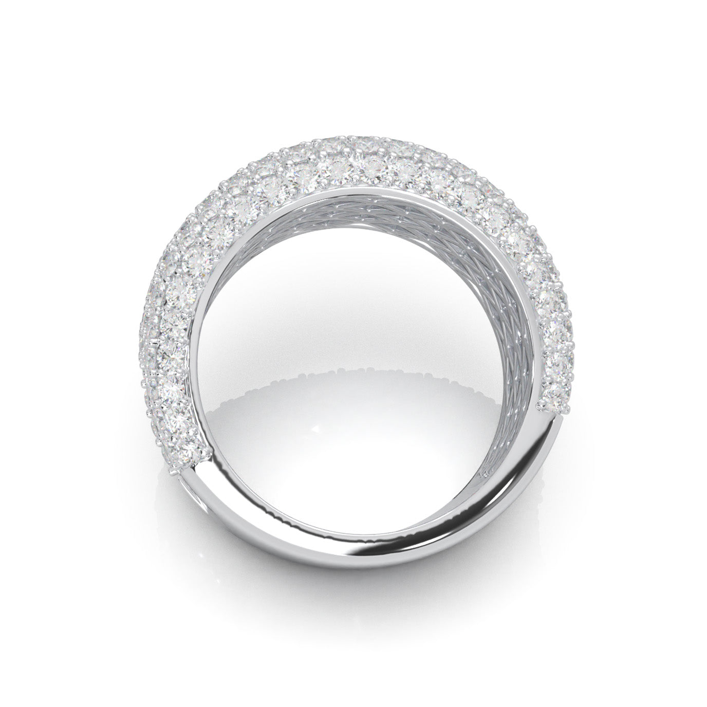 5.90 ct Natural Diamond Mens Rings in 10k White Gold