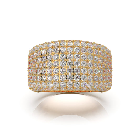 5.90 ct Moissanite Mens Rings in 10k Yellow Gold