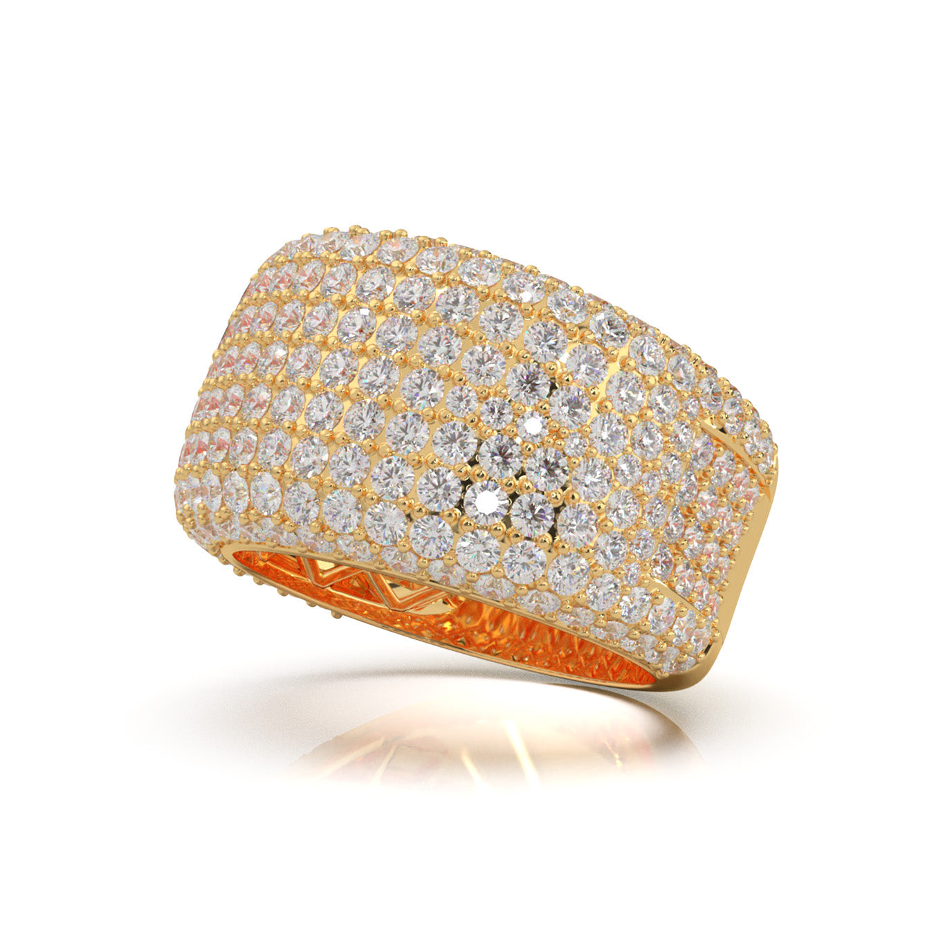 5.90 ct Natural Diamond Mens Rings in 10k Yellow Gold