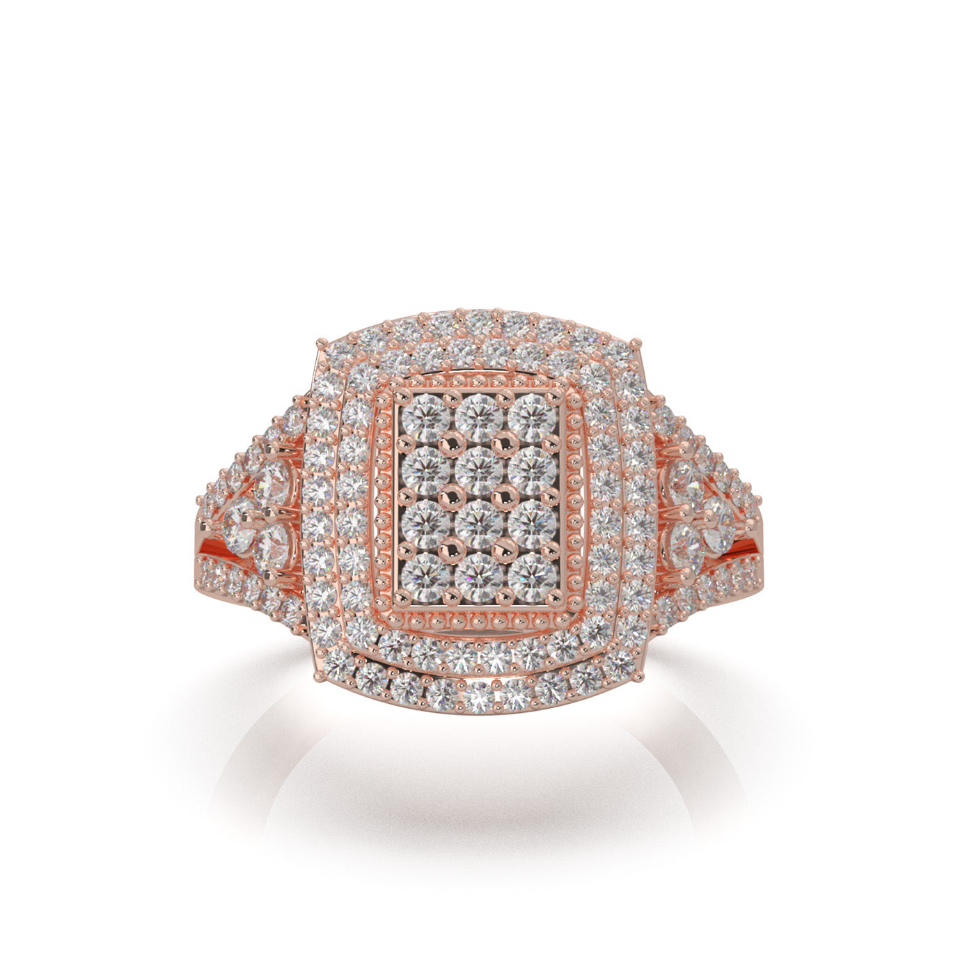 1.20 ct Natural Diamond Engagement Rings in 10k Rose Gold